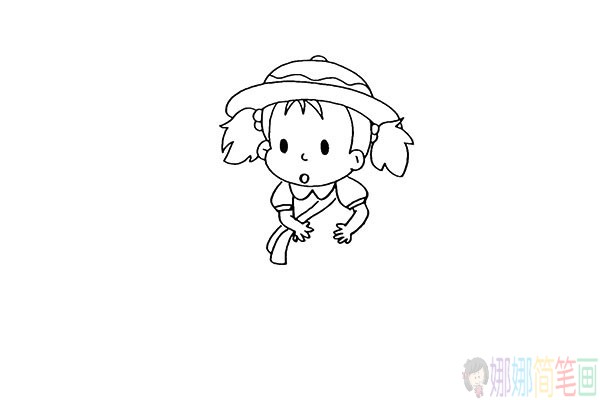 龙猫里的小女孩小梅简笔画