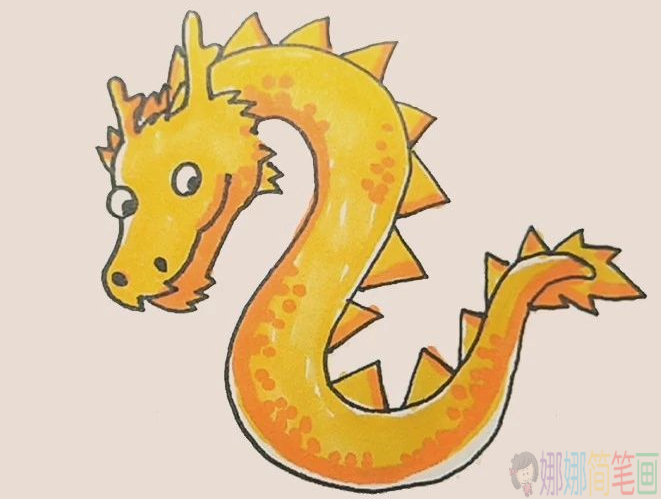 中国龙的画法,中国龙儿童简笔画