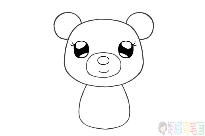 简单几步学画可爱的小熊