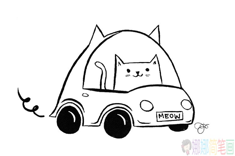 简单可爱的小猫咪儿童画法