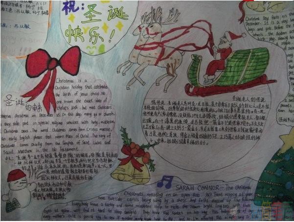 圣诞节快乐主题手抄报