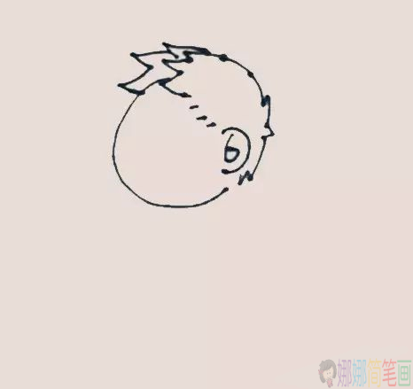 上学的小男孩简笔画