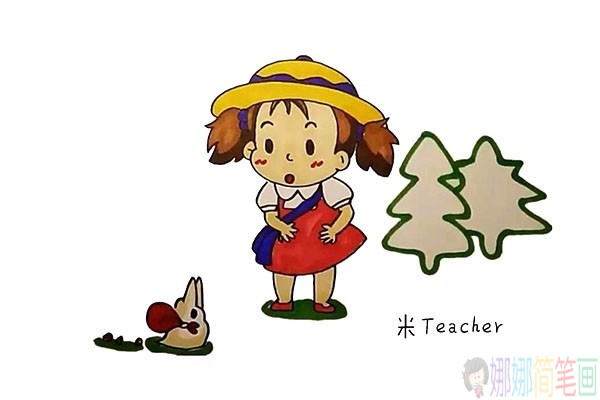 龙猫里的小女孩小梅简笔画