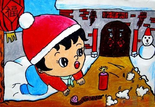 2020鼠年新春儿童画图片大全