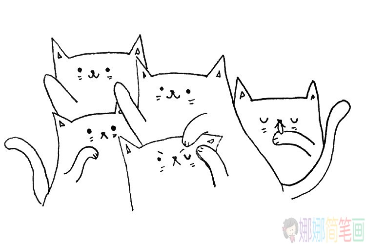 简单可爱的小猫咪儿童画法