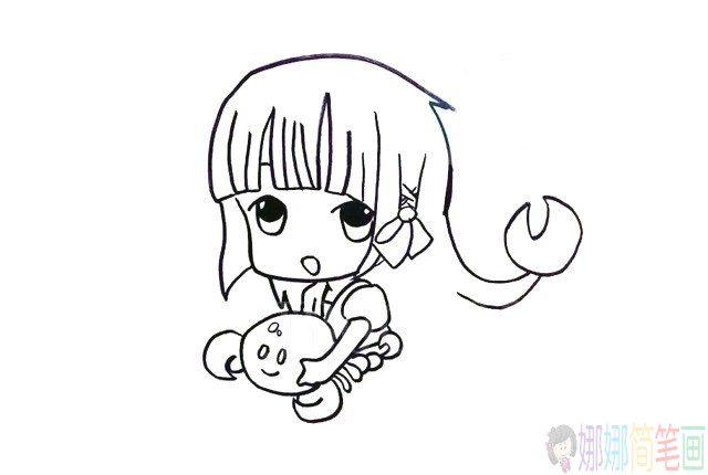 可爱的天蝎座女孩画法