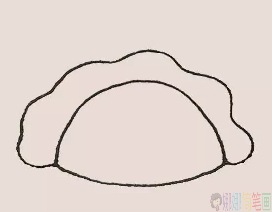如何画饺子,饺子儿童简笔画