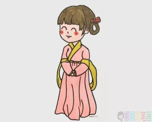 古代女子怎么画,古代人简笔画