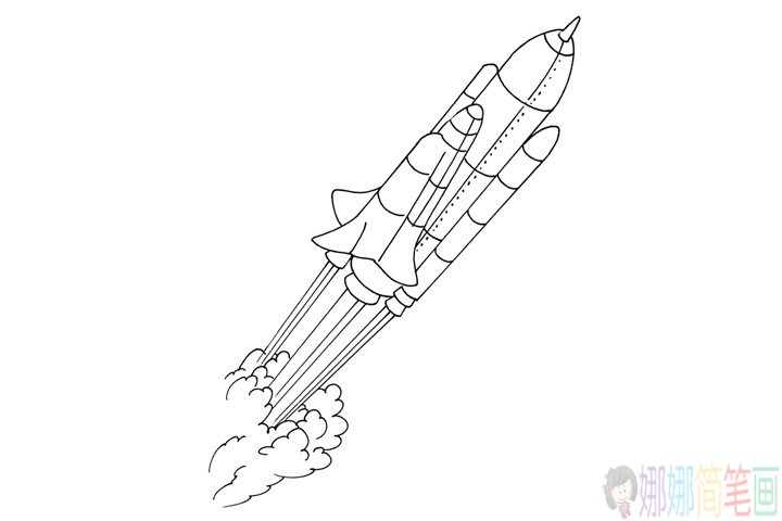 宇宙飞船怎么画,火箭的简笔画