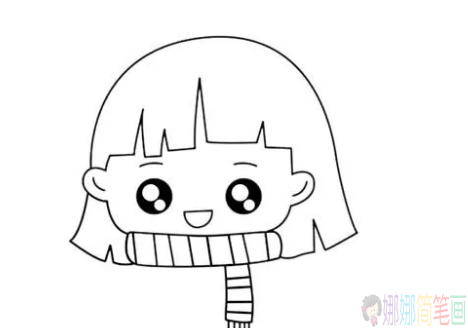 Q版小女孩儿童简笔画法教程