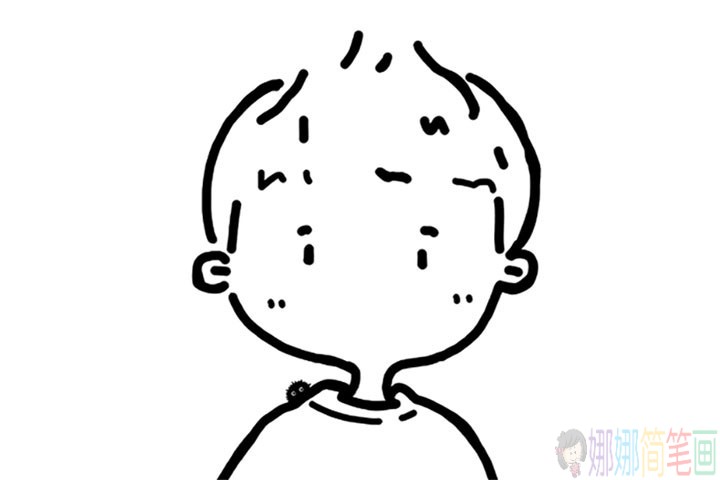 一组简单的小男孩简笔画头像