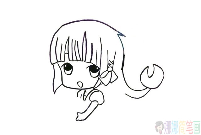 可爱的天蝎座女孩画法