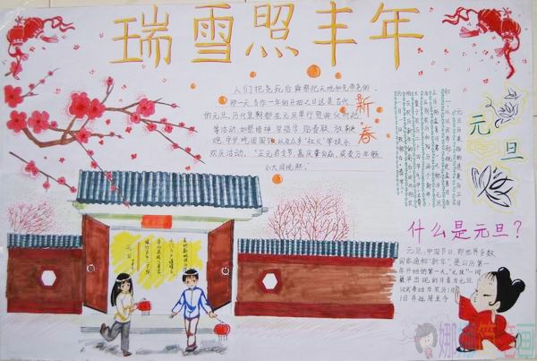 喜迎2020元旦节手抄报