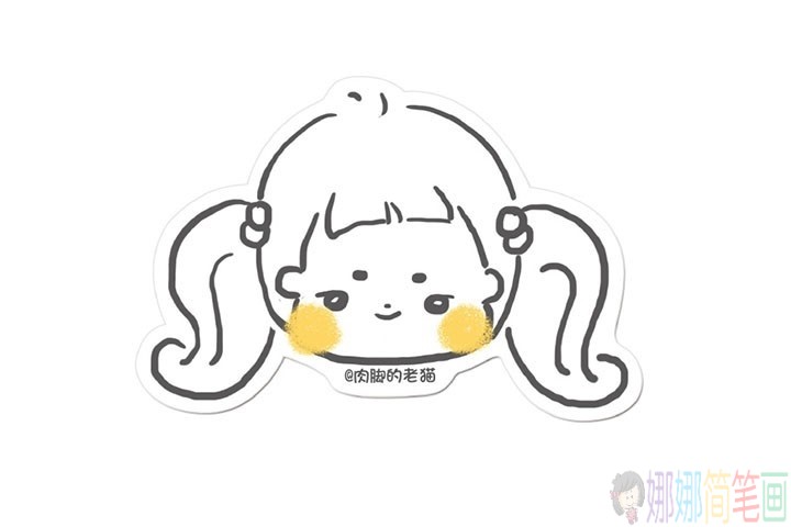 一组可爱又简单的小女孩简笔画头像