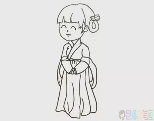 古代女子怎么画,古代人简笔画