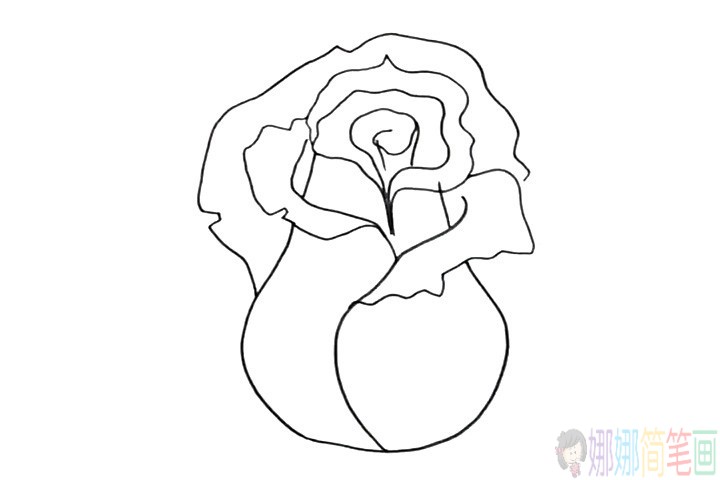 教小朋友画一朵漂亮的玫瑰花
