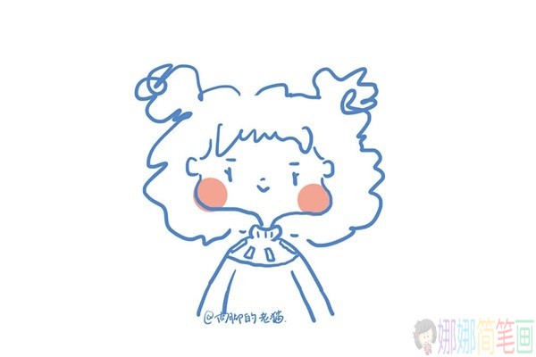 一组简单时尚的女孩简笔画