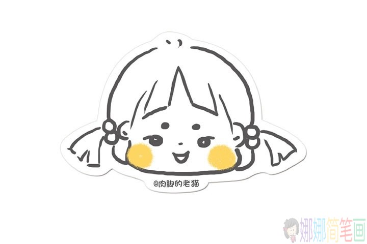 一组可爱又简单的小女孩简笔画头像
