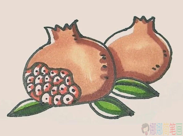 石榴简笔画教程