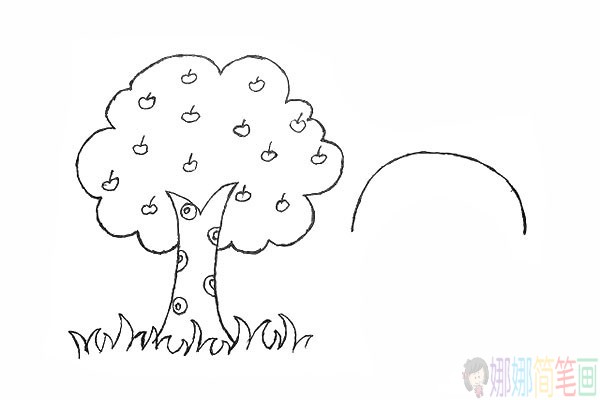 小房子和苹果树怎么画
