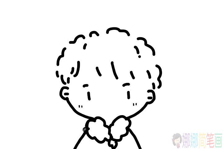 一组简单的小男孩简笔画头像