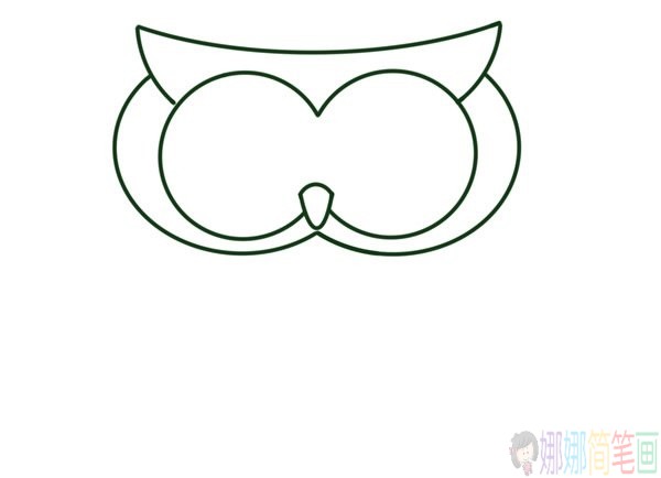 漂亮的猫头鹰彩色简笔画步骤