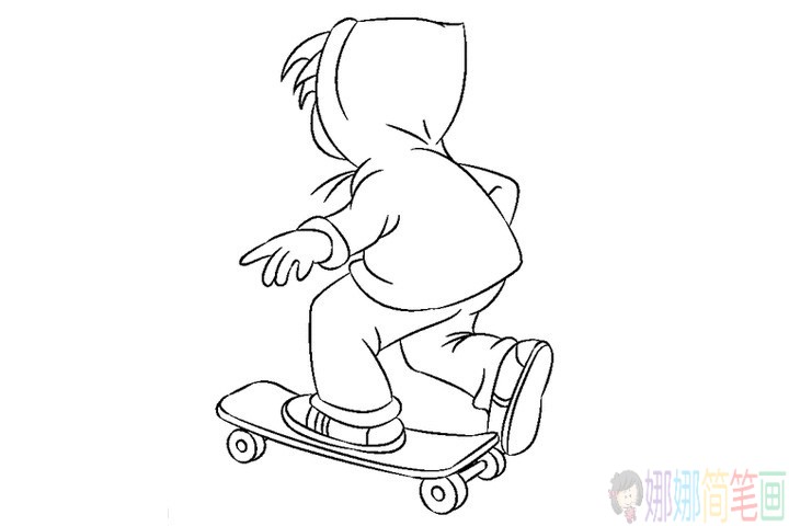小男孩填色图片