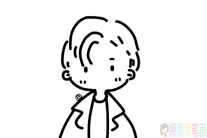一组简单的小男孩简笔画头像