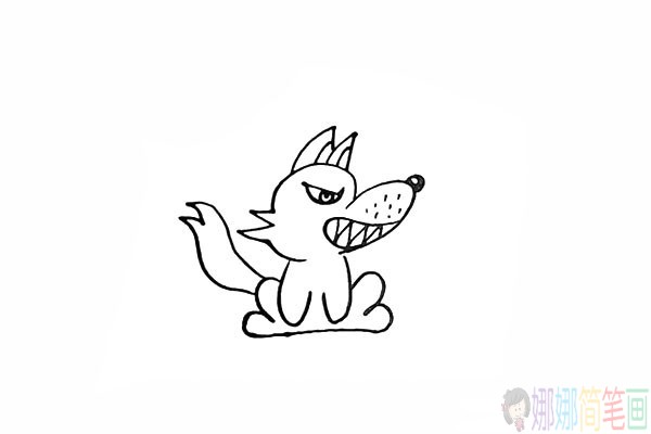 凶猛的大灰狼简笔画教程