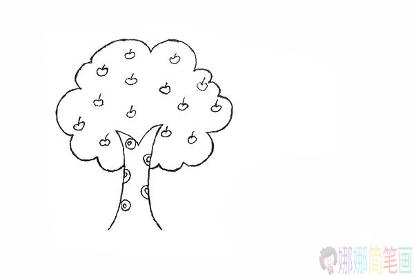 小房子和苹果树怎么画