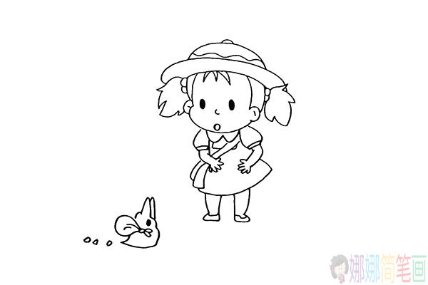 龙猫里的小女孩小梅简笔画