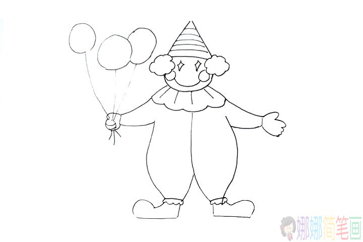 马戏团的小丑简笔画法