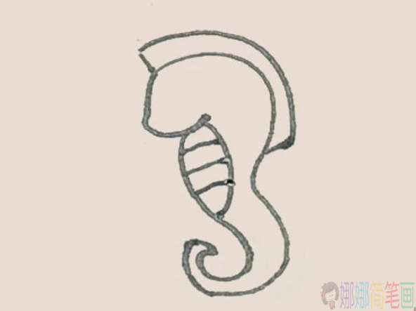 简单几步学画海马简笔画