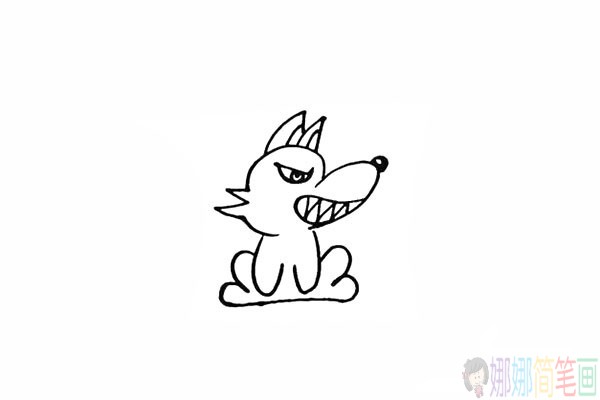 凶猛的大灰狼简笔画教程