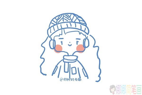 一组简单时尚的女孩简笔画