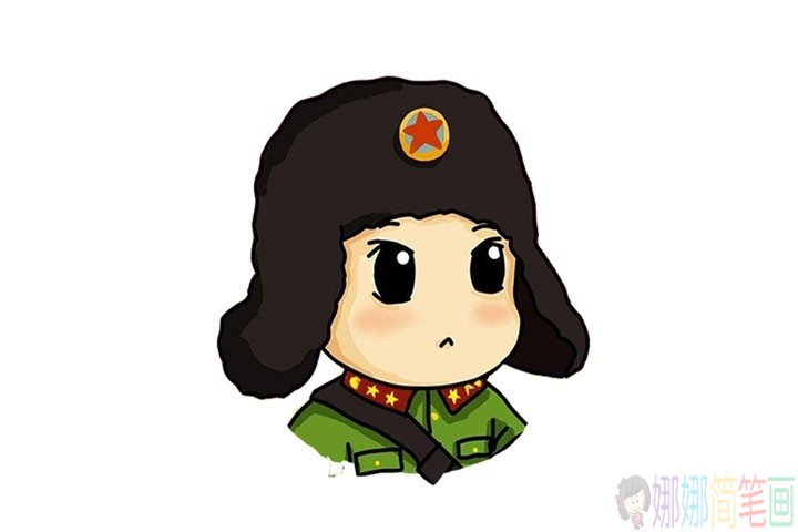 一组雷锋的彩色简笔画图片