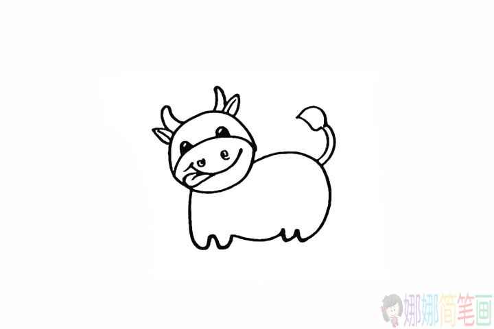 调皮的奶牛简笔画图片