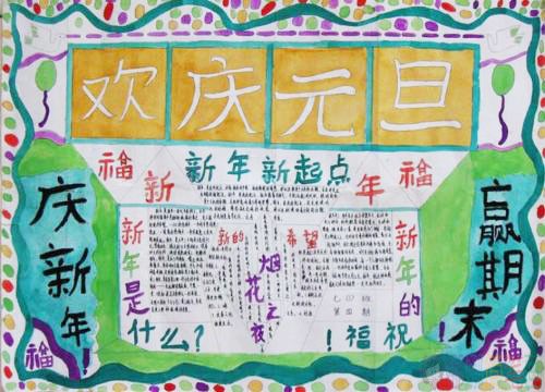 喜迎2020元旦节手抄报