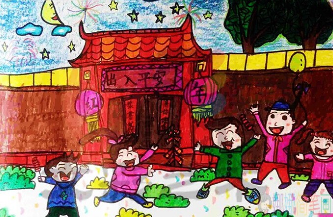 2020鼠年新春儿童画图片大全