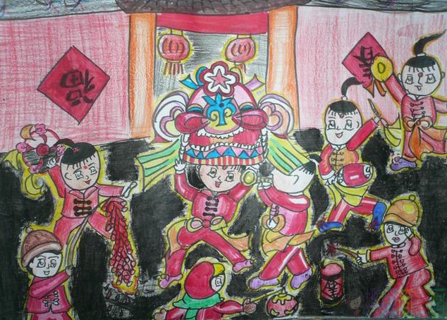 五彩斑斓的2020新年儿童绘画