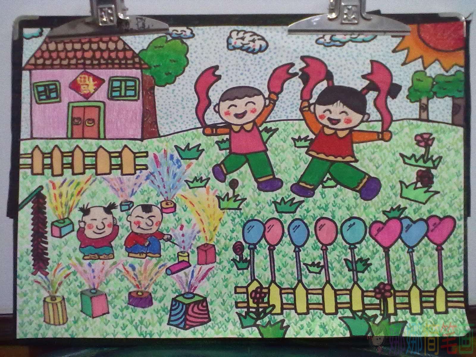 迎接2020元旦节儿童绘画优秀作品