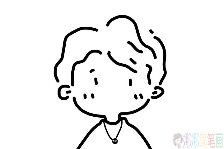 一组简单的小男孩简笔画头像