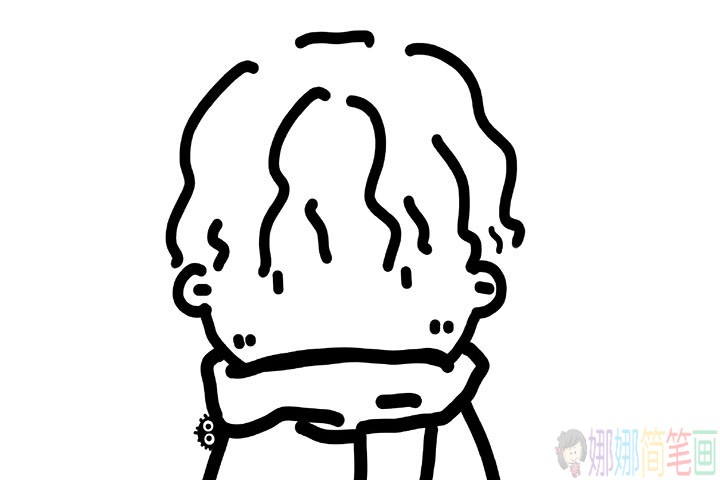 一组简单的小男孩简笔画头像
