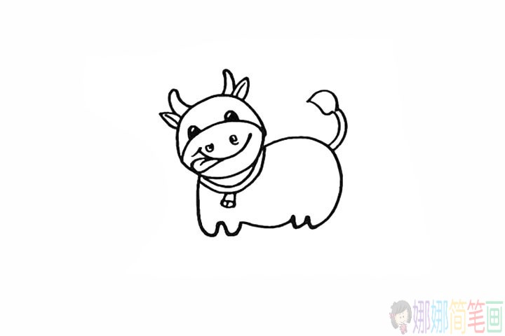 调皮的奶牛简笔画图片