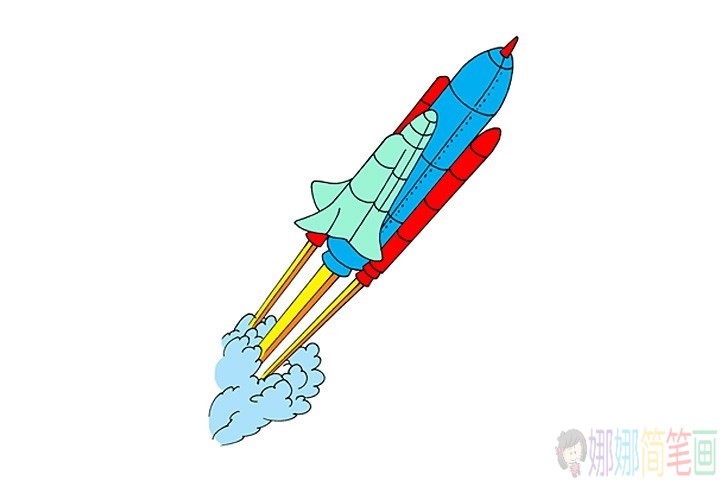 宇宙飞船怎么画,火箭的简笔画