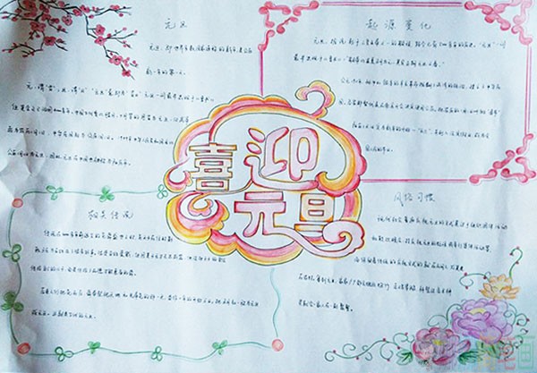 简单好画的元旦节手抄报