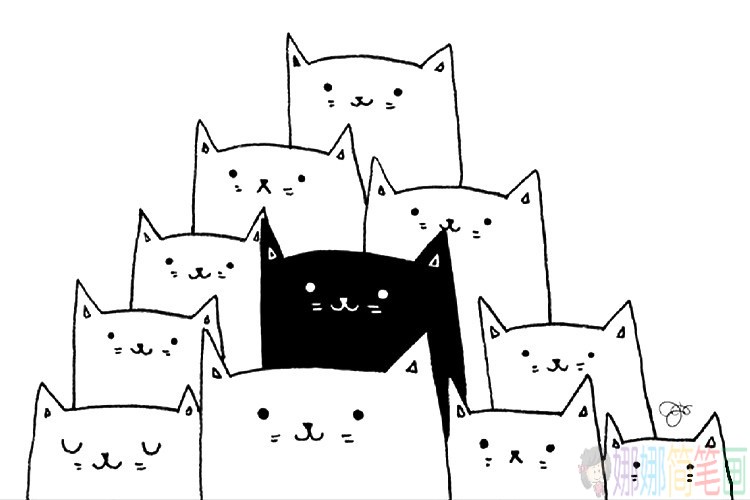 简单可爱的小猫咪儿童画法