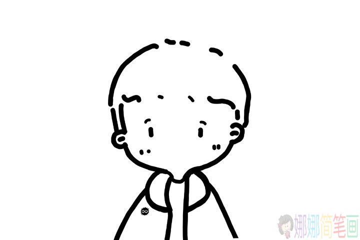 一组简单的小男孩简笔画头像