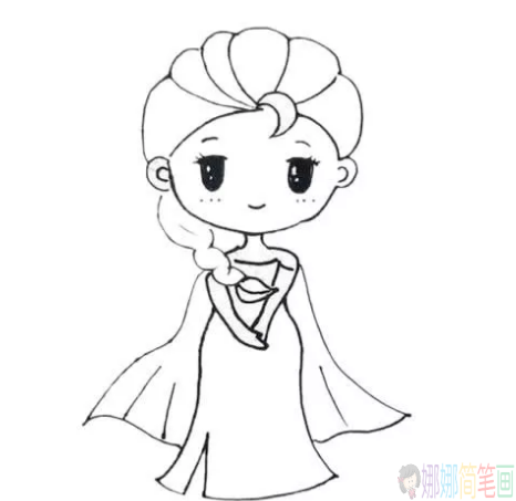 冰雪奇缘公主爱莎简笔画教程