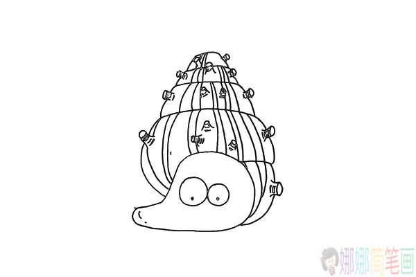 呆萌的海螺怎么画,海螺简笔画法教程